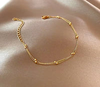 Dainty Gold Plated Ball Bracelet