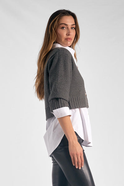 Quinn Cropped Combo Sweater