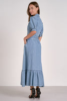 Elan I've Got the Blues Denim Maxi Dress