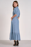 Elan I've Got the Blues Denim Maxi Dress