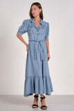 Elan I've Got the Blues Denim Maxi Dress