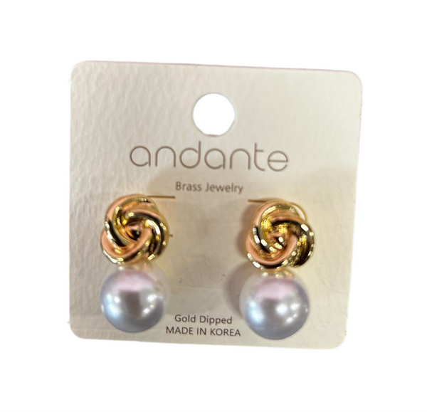 Large Pearl Knotted Earrings