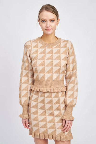 Suri Jacquard Pattern Knit Top