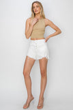 Risen Putting on the Ritz White Jean Shorts 6143