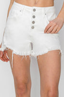 Risen Putting on the Ritz White Jean Shorts 6143