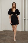 Morina V Neck Bubble Sleeve Dress