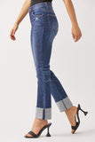 Mid Rise Straight Jeans with Cuff