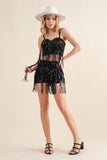 Sequin Bustier Cami Top and Shorts Set