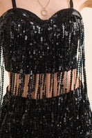 Sequin Bustier Cami Top and Shorts Set