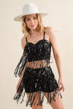 Sequin Bustier Cami Top and Shorts Set