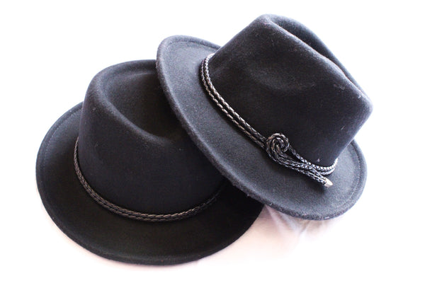Hats off to You Double Braided Fedora Black