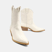 Nash Bone Snakeskin Boots